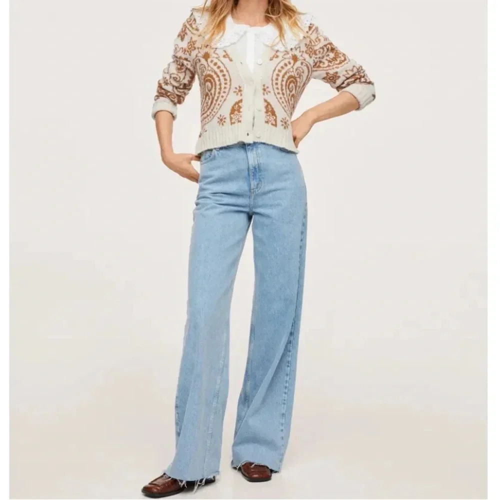 MANGO Paisley Print Cardigan